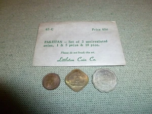 Vintage Littleton Envelope - 3 Coins Set - Pakistan - Picture 1 of 2