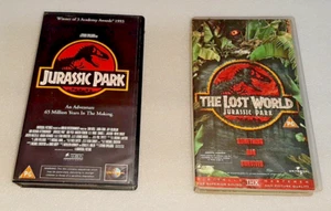 VHS TAPE PAL UK Jurassic Park & Jurassic Park The Lost World PG - Picture 1 of 3