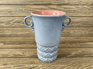Red Wing USA Robin Egg Blue Double Handle Quilted Vase #12C6 - Picture 1 of 5