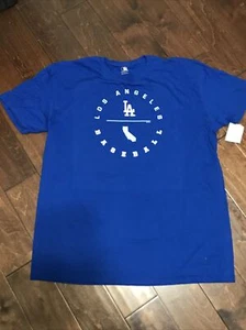 T-shirt MLB originale Los Angeles Dodgers blu manica girocollo uomo 2XLarge - Foto 1 di 5