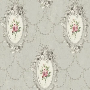 Cameos and Florals Wallpaper - Wallquest - FL90208 - per Double Roll - Picture 1 of 3