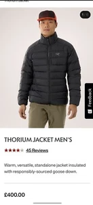 Arc'teryx THORIUM JACKET MEN'S Black Sapphire SIZE S BNWT RRP £400 - Picture 1 of 8