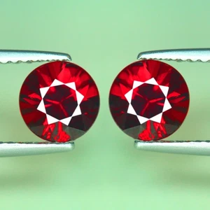 3.30 Cts_Brilliant Diamond Round Cut_100 % Natural Rhodolite Garnet_Srilanka - Picture 1 of 3