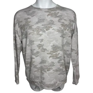 Athleta Women's Medium M Pure Luxe Printed Long Sleeve Sweatshirt Gray Camo - Picture 1 of 24