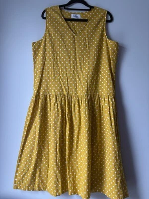 Vestido para mujer Feather & Noise talla 14 amarillo y blanco sin mangas cuello en V Foto 1 de 4