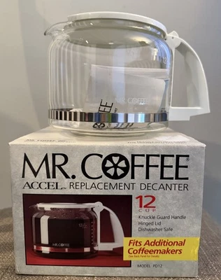 Olla de repuesto Mr Coffee PD12 12 tazas jarra blanca de vidrio nueva en caja Foto 1 de 4