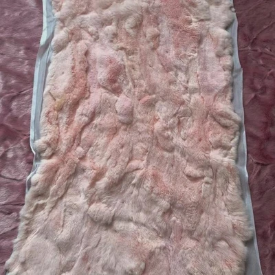 Luxury Rabbit Fur Throw 100% Real Fur Warm Soft Bedspread Blanket Sofa Bed US - Image 1 of 4