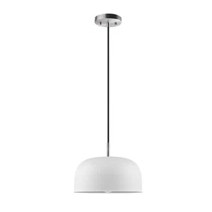 Globe Scarlett 1-flammig matt weiß Plug-in oder Hardwire Pendelleuchte 15' Schnur - Bild 1 von 10
