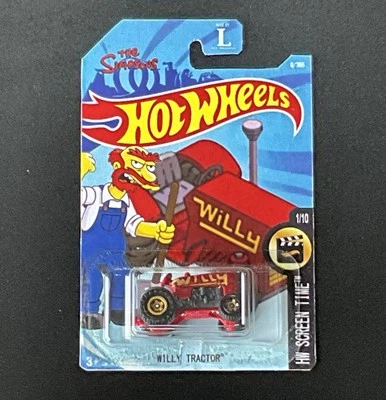 Hot Wheels Customs The Simpsons Willy Tractor Custom Card 0/365 Matchbox - Image 1 of 4