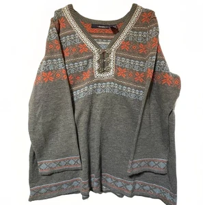 Vintage Denim 24/7 Damen 1X grau rot Metallverschluss Fair Isle Pullover siehe Bilder - Bild 1 von 6