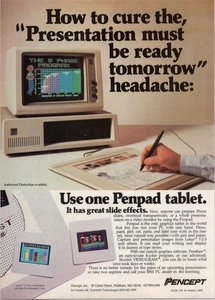 Pencpet 1984 Penpad Tablet Vintage Print Ad IBM PC Grafik Software - Bild 1 von 1