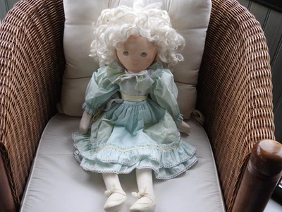 jouet ancien, poupée chiffon ancienne, marque Mundia, vintage, H = 60 cm - Photo 1/4