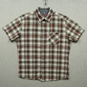 Kuhl Shirt Mens Large Gray Red Plaid Short Sleeve Button Front Outdoor Casual - Picture 1 of 7
