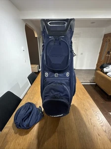 Sun Mountain C-130 Golf Cart Bag 14 Way Divider w Strap & Rain Cover Dark Blue - Picture 1 of 19