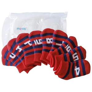 Hirota Golf Iron Covers, Red, Set of 10, Mega Golf, Sock-Style, Knit, MGHC-2018 - Picture 1 of 4