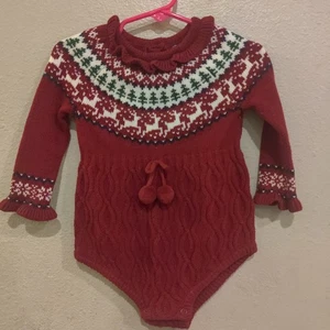 Tahari Knit Long Sleeve Holiday Bubble Baby Size 6/9M - Picture 1 of 4