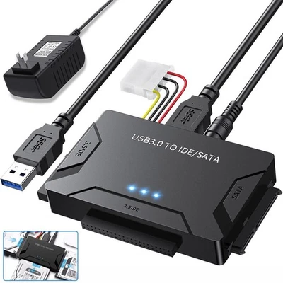 USB 3.0 to IDE/SATA 2.5"/3.5" SATA/IDE/SSD Hard Drive Storage Converter Adapter - Image 1 of 4