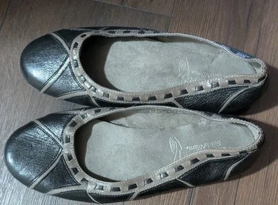 Sapatos femininos aerossóis casuais top bet mosaico tamanho 8M preto marrom sapatilhas de balé - Imagem 1 de 4