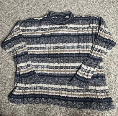 Vtg Fair Isle Sweater Mens XL Chunky Rolled Collar Knit Grandpa Rolled Collar - Image 1 of 4