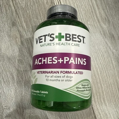 Vet’s Best Aches + Pains Vet formulado perros de todos los tamaños 10+ Mos. 150 Comprimidos 04/28 Foto 1 de 4