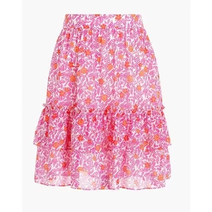 J.Crew | Minigonna rosa con volant a strati floreale | Taglia media - Foto 1 di 7