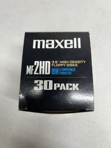 NEW MAXELL Floppy Diskettes 3.5" 1.44MB MF 2HD PC Formatted 30 Pack - Afbeelding 1 van 6