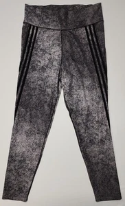 Adidas Women 3 Stripe Tight Aeroready Leggings Fitness FL9269 Grey Black L - Picture 1 of 13