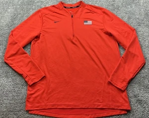 USA Shirt Herren XL Rot Langarm Nike Dri Fit Running Quarter Zip Oberteil - Bild 1 von 18