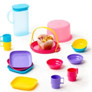 NEW In Box RARE Tupperware Kids Tea Set Party 14 Piece Summer FUN Gift LAST ONE! - Picture 1 of 1