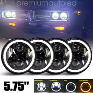 4x DOT 5 3/4" 5.75" Hi/Lo Beam LED Headlights For Chevy Impala Corvette Bel Air - Picture 1 of 12