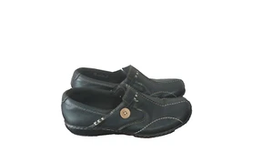 Clarks Bendables Women's US 10 M EUR 40-41 Black Leather Slip On Loafers Shoes - Picture 1 of 5