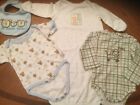 Baby Infant Boys 0-3 mo Lot/4 Fisher Price Sleeper Gown One Piece Bib Nursery 
