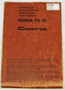 HONDA PA 50 Camino Moped Owners Handbook 1978 #30.000.05.78 Multi Lingual - Picture 1 of 2