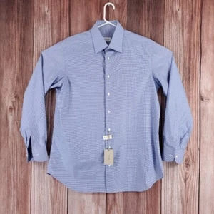 NWT Brioni Mens Size 43/17 Clark Rotondo Felsino Blue White Dress Shirt Regular - Picture 1 of 16