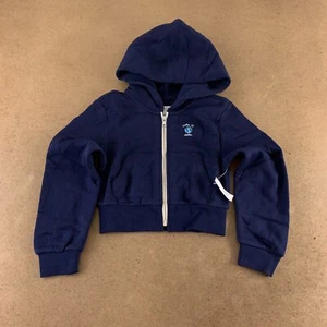 GAP Girls Size Medium (8) Navy Make It Better Cropped Full-Zip Hoodie NWT - Picture 1 of 6