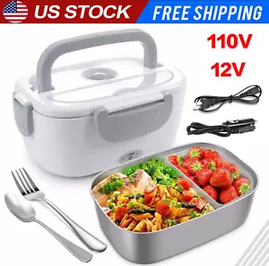 110V Electric Heating Lunch Box Portable for Car Office Food Warmer Container US - Picture 1 of 14