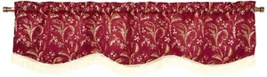 Luxury Damask 60" X 15" Window Valance - Burgundy - Picture 1 of 7