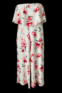 Bandeau Jumpsuit New Look All In One Ladies Party Sz 14 Oriental Floral New BNWT