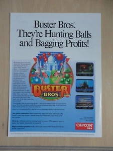 Buster Bros Arcade Machine Flyer Original Magazine Pull Out Ad - Picture 1 of 1