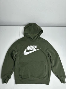 Nike Kids' Cotton Blend Sportswear Club  Hoodie Size M Olive - Picture 1 of 7