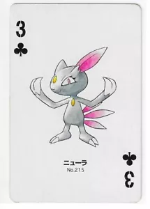 SILVER PART 2 POKEMON JAPANESE POKER PLAYING CARD 3 OF CLUBS LP - Picture 1 of 2