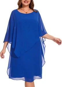*Neu mit Etikett* Damen ~ Übergröße ~ Cape ärmelloses Kleid ~ royalblau ~ 16 W ~ 16 Plus - Bild 1 von 2
