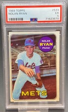 1969 TOPPS NOLAN RYAN METS PSA 5 CARD # 533