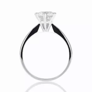 Anello di fidanzamento diamante scintillante 1 carato H/VS1 taglio rotondo oro bianco 14K - Foto 1 di 10