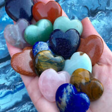 10Pcs Natural Quartz Heart Shaped Crystal Carved Love Stone Healing Gemston