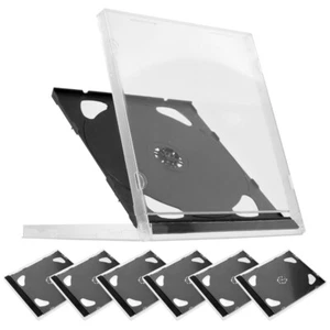 6 Pcs Boîte À Disque CD En Plastique Etuis De Rangement Pour Boîtiers - Afbeelding 1 van 12