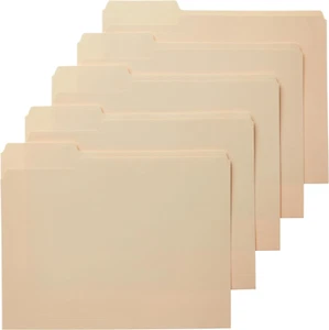 1/3-Cut Tab, Assorted Positions File Folders, Letter Size, Manila - Pack of 100 - Picture 1 of 12