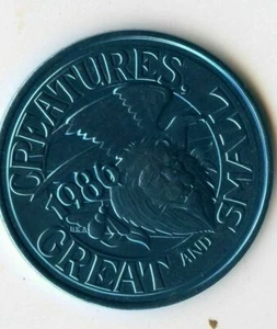 Karneval Doubloon Krewe of Argus 1986 Aluminium blau - Bild 1 von 2