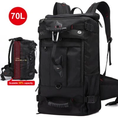 Mochila de Viaje 70L Gran Capacidad Deportes Lona Independiente Zapatos Bolsa de Almacenamiento Foto 1 de 4