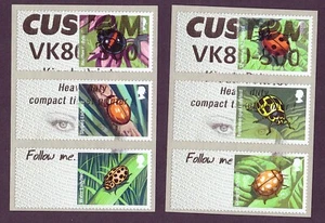 Post & Go ladybirds full set of 6 on pair of test strips. MNH. - Picture 1 of 1